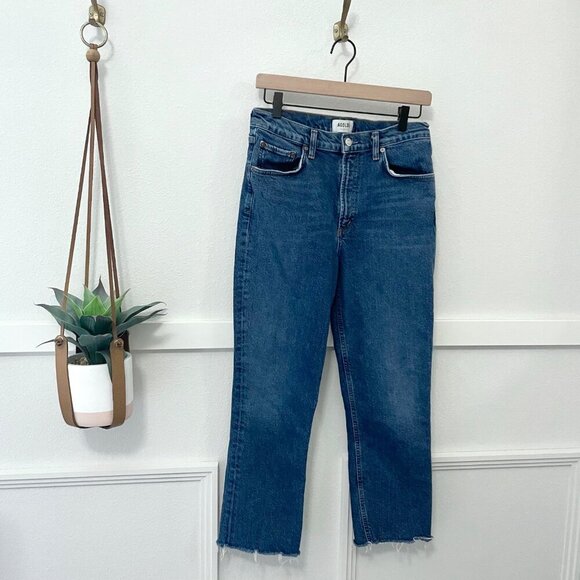 Agolde Wilder High Rise Ankle Straight Leg Jeans in Hype Dark Wash Size 28 - Picture 2 of 8